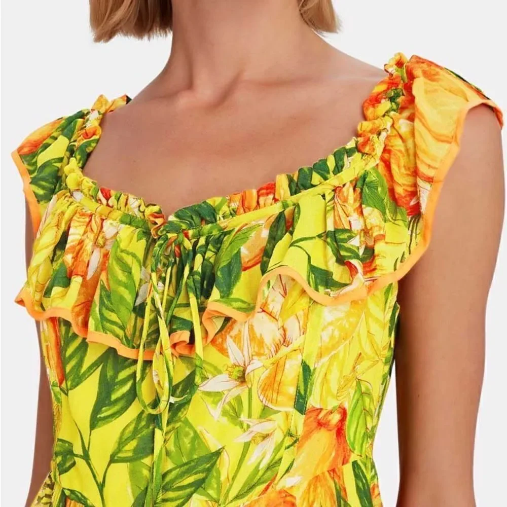 FARM Rio Tangerine Midi Dress NWT